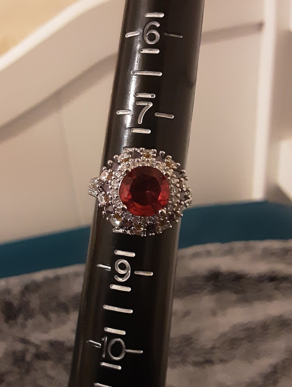 New Amethyst And Rubellite Full Diamond Statement Ring - Picture 3 of 5